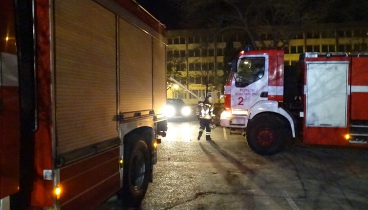 Горящото тяло е загасено с пожарогасител