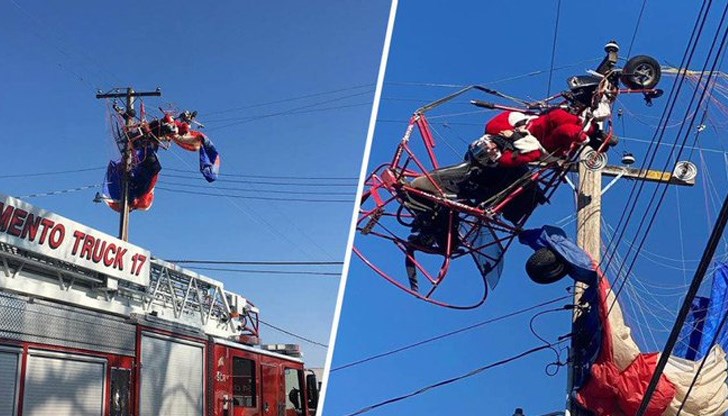 Преди да се оплете в кабелите, Добрият старец хвърлял бонбони на децата от въздуха Преди да се оплете в кабелите, Добрият старец хвърлял бонбони на децата от въздуха
