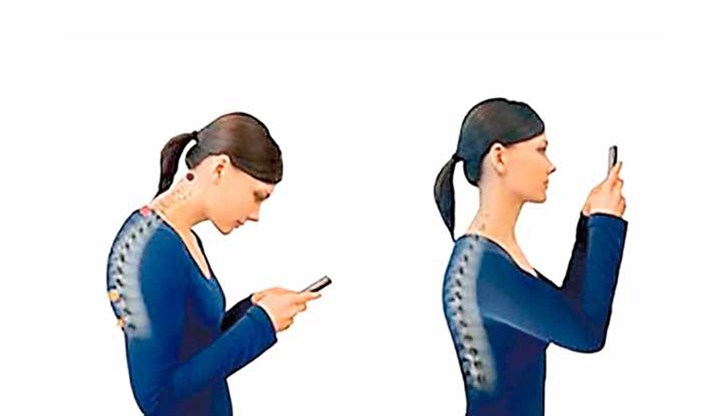 Интензивното използване на смартфон води до болка и изкривяване на гръбначния стълб