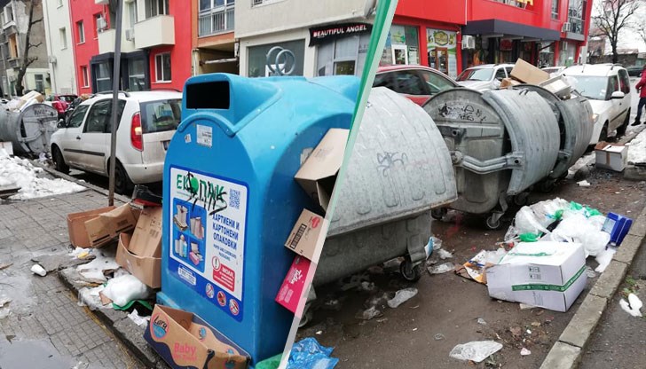 Тъжно... Всички контейнери в района са в това състояние. Дни наред