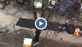 Полагат асфалт върху наводнена улица в София