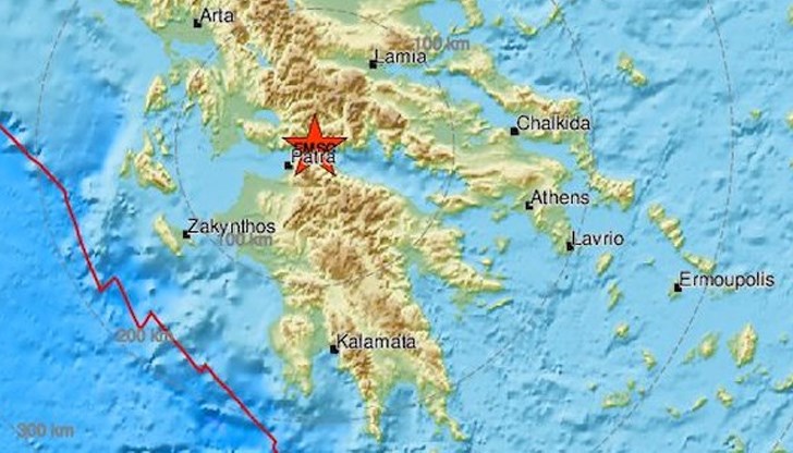 Епицентърът на труса е на 22 километра североизточно от град Патра, а дълбочината е от 2 километра Епицентърът на труса е на 22 километра североизточно от град Патра, а дълбочината е от 2 километра