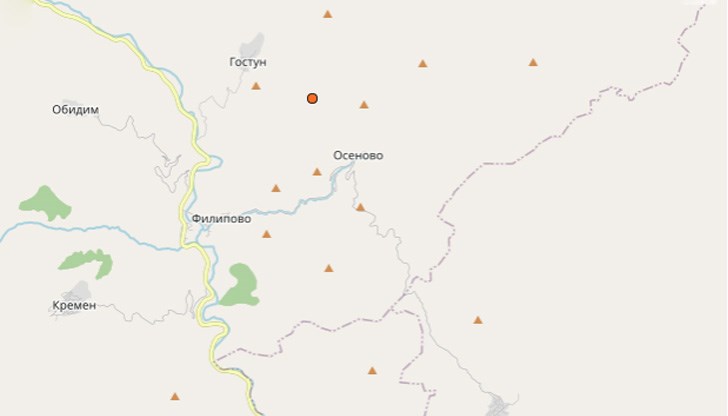 Земетресението е регистрирано в 06:08 часа тази сутрин Земетресението е регистрирано в 06:08 часа тази сутрин