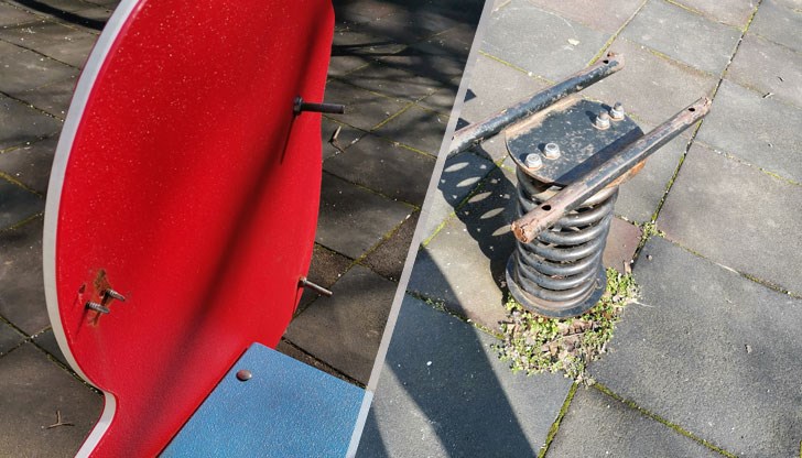 Стърчащи пирони и болтове от съоръженията!