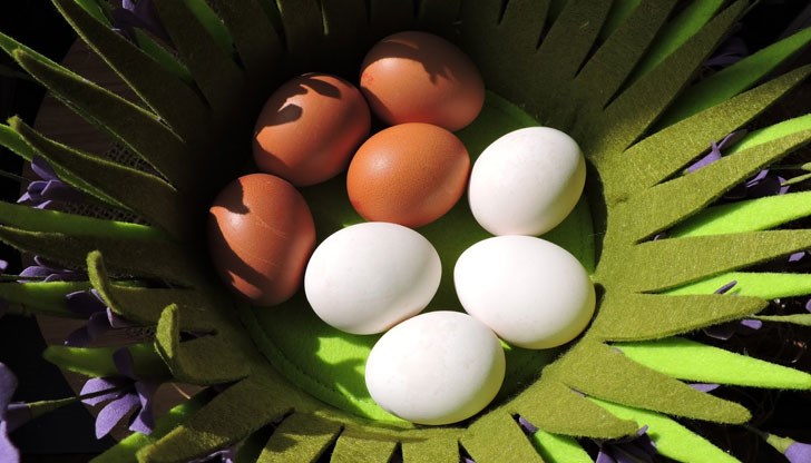Белите яйца се боядисват по-лесно