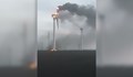 Гори ветрогенератор в района на Балчик