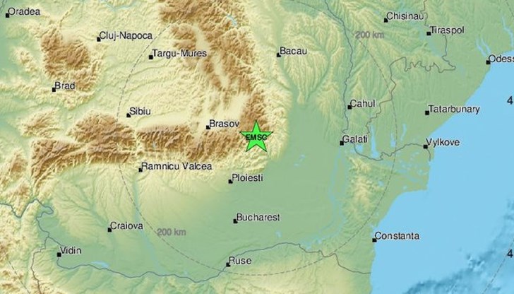 Земетресението е усетено в Русе и Добрич