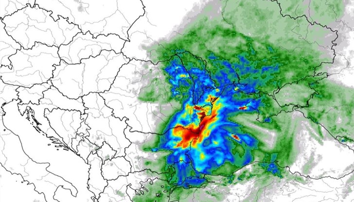 Възможни са прекомерни валежи от дъжд, а на места над Североизточна България и Югоизточна Румъния, валежите да надминат 60-70л/кв.м