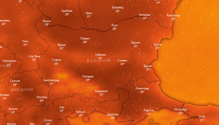 Максималните температури ще са между 36 и 39 градуса