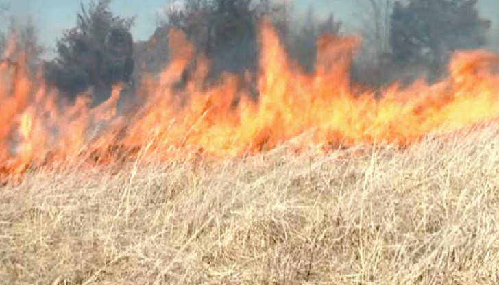 В град Тервел е получен сигнал за запалена селскостопанска реколта в село Кладенци