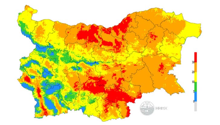 При екстремален индекс метеоролозите предупреждават за възможни бързо разпространяващи се много силни пожари с въвличане на дървесните корони