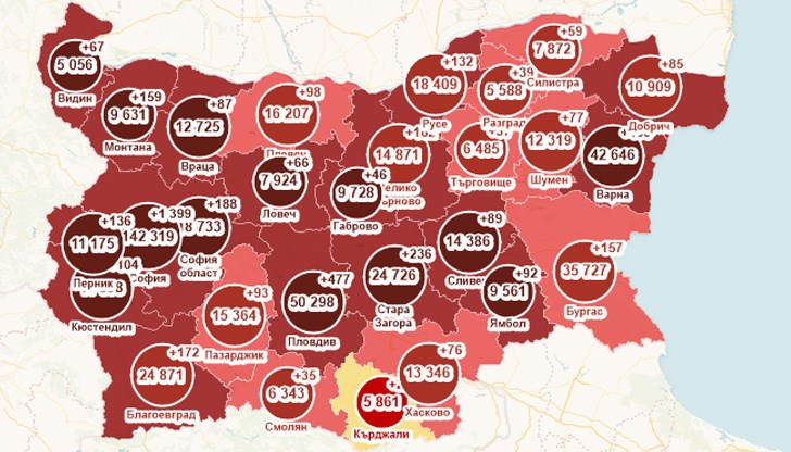 Вече повече от половината от картата е тъмночервена Вече повече от половината от картата е тъмночервена