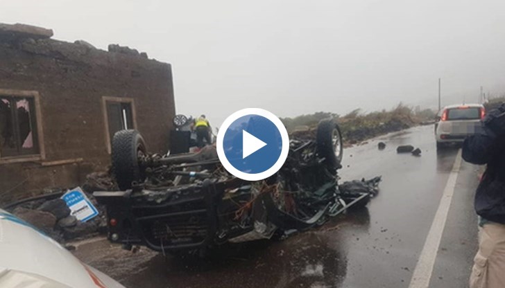 Около Катания бурята е била придружена от силни пориви на вятъра и от значителни валежи