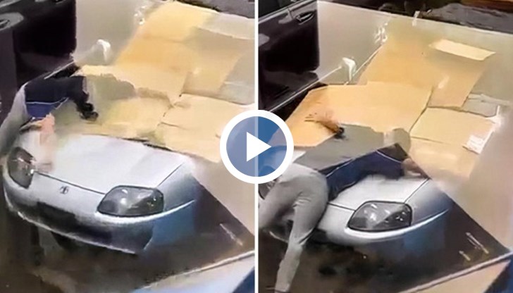 Австралиец не се уплаши от силна градушка, за да спаси автомобила си