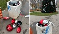 Вандали унищожиха част от коледната украса в Пловдив, играха футбол с топките