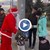 Мъже в костюми на Дядо Коледа раздават подаръци по улиците на София