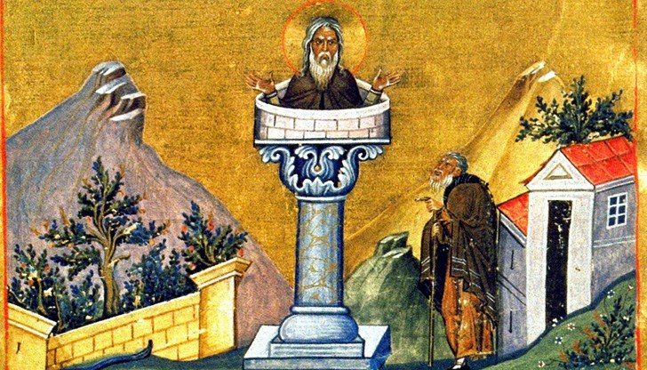 Преп. Даниил сам си построил стълба във Византион
