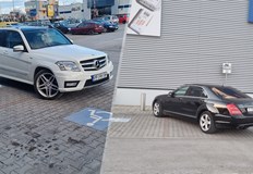 Двама тарикати паркирали неправомерно на паркинг на голяма верига супермаркети