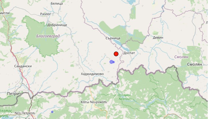 Трусът е регистриран в 06:36 часа Трусът е регистриран в 06:36 часа