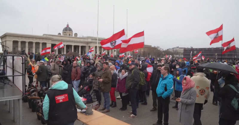 Във Виена отново имаше протести срещу ковид мерките на правителството