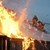 Огнеборците в Русе гасиха пламнал гараж и навес на къща в центъра