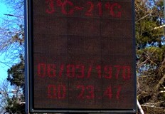 Електронна табела в Западна промишлена зона на Русе показва грешна