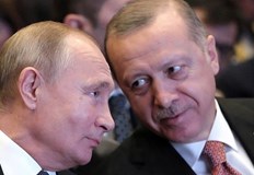 Президентът на Турция Реджеп Ердоган разговаря по телефона с руския