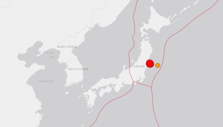 Предупреждение за опасност от цунами на префектурите Мияго и Фукушима