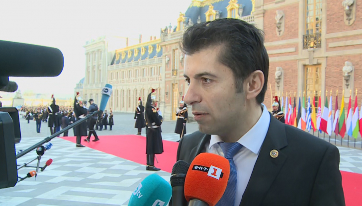 Премиерът Кирил Петков дава изявление пред медии след срещата на