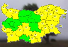 Жълт код заради силен вятър е обявен в 19 области