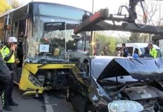 Причината е автобус чийто спирачки са отказалиТежка верижна катастрофа е