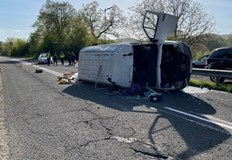 По първоначална информация има пострадала женаПловдивски микробус катастрофира на пътя