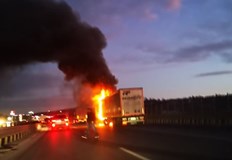 Временно движението по активна лента на АМ Хемус при км