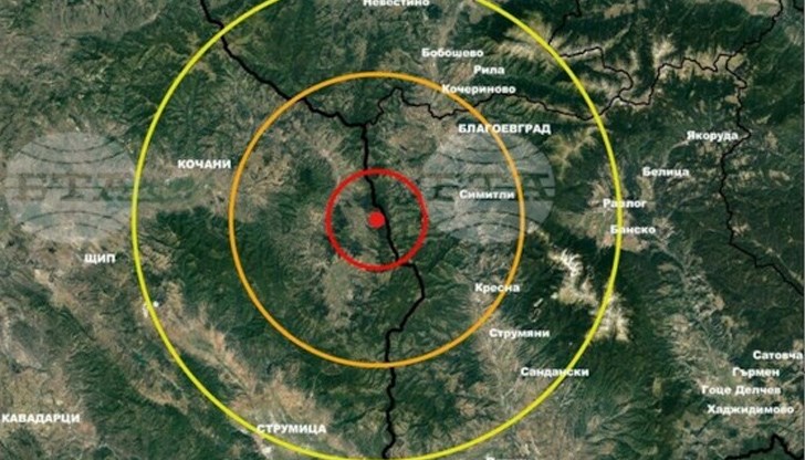 Земетресение с магнитуд 3.9 е регистрирано на 40 км източно от град Кочани
