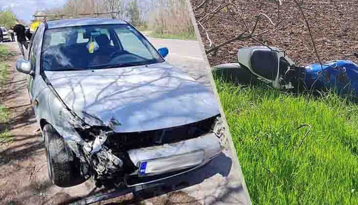 Шофьор на лек автомобил му е сякъл пътя
