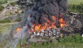 Пожар на открита площадка за стари автомобили до Пазарджик