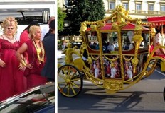 С чалма на главата и с каляска пристигна на бала