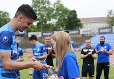 Преди награждаването на русенския тим Дунав с медали и купа