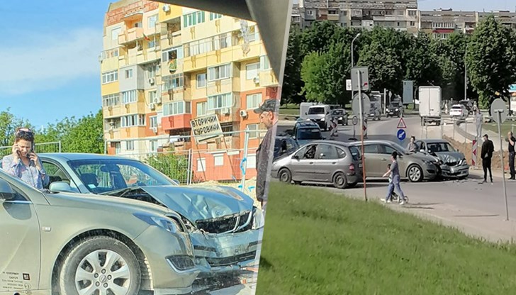 Два автомобила са се ударили на кръстовището на улица "Филип Станиславов" и улица "Зорница"