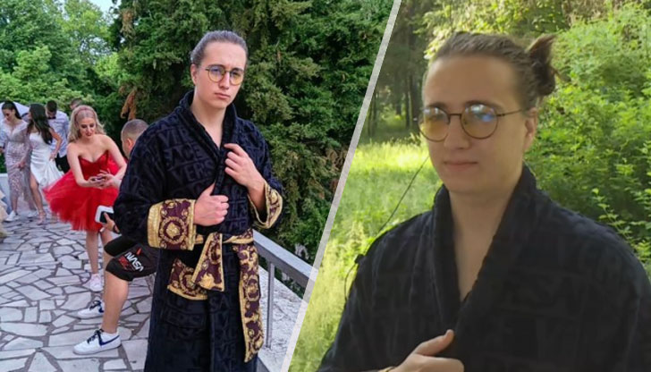 Абитуриент избра нетрадиционно облекло за бала сиМладежът дефилира по халат