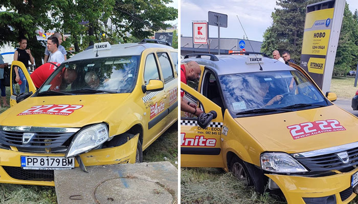 Таксиметров шофьор катастрофира край Кауфланд на булевард "Христо Ботев" в