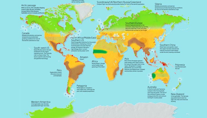 Карта показва как ще изглеждат Балканите, ако средната температура е с 4 градуса по-висока Карта показва как ще изглеждат Балканите, ако средната температура е с 4 градуса по-висока