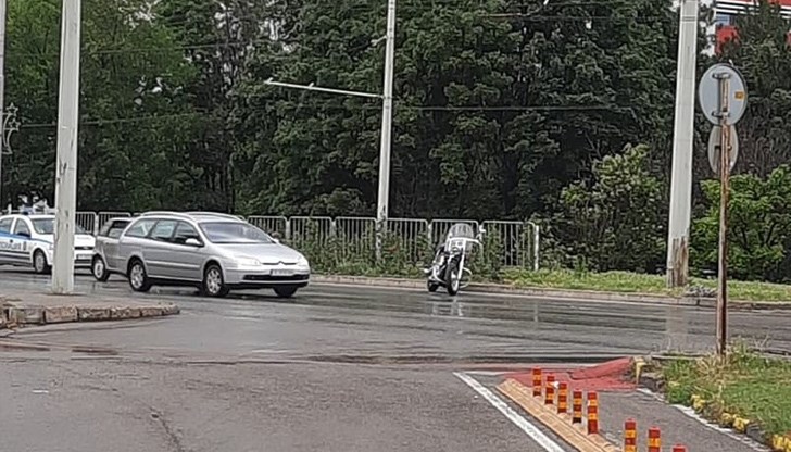 При инцидента е пострадал мотоциклетистът При инцидента е пострадал мотоциклетистът