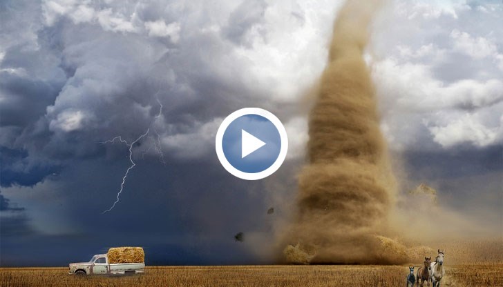 След него в района е започнал проливен дъжд със силен град, при което са били предизвикани наводнения по улиците