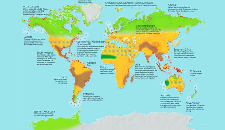 Карта показва как ще изглеждат Балканите, ако средната температура е