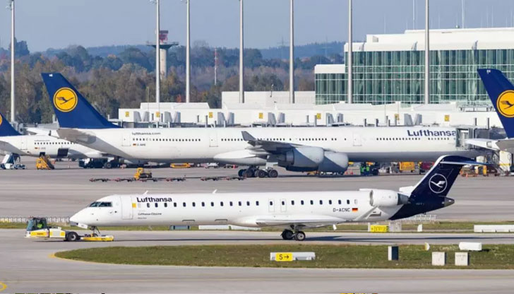 Германската авиокомпания "Луфтханза" (Lufthansa) отменя над 2000 полета на летищата