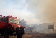 Тежка битка с мащабни пожари водят огнеборците в ГърцияСледобед избухнаха