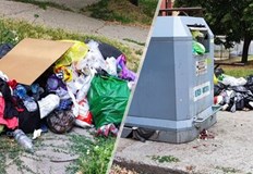Препълнени контейнери мини сметища ужасна миризма И всичко това в Дружба