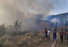 Пожар гори в местността Зайчева поляна в Стара Загора предаде