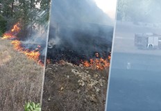 Пожарът гори в землището на селото и настъпва към горатаРазтревожен